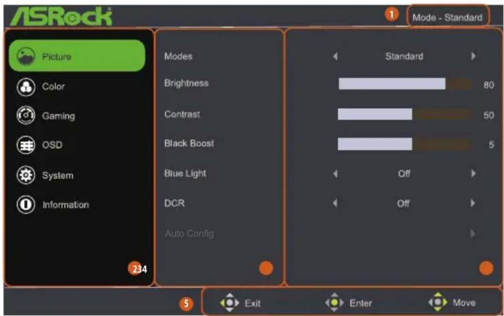 ASROCK CL25FF - Accéder au menu OSD - 1
