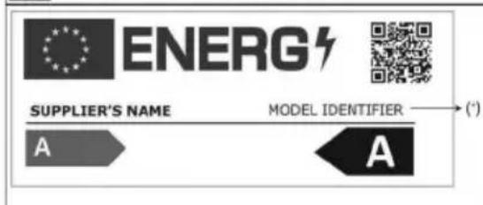 ENERG SUPPLIER'S NAME MODEL IDENTIFIER (*) A A