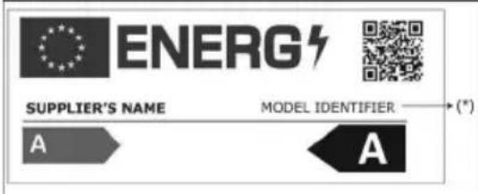 ENERG SUPPLIER'S NAME MODEL IDENTIFIER (*) A A