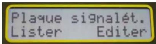 CHAUVIN ARNOUX DTR 8510 - Pour configurer les paramètres de plaque signalétique, procéder de la manière suivante : - 3