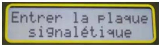 CHAUVIN ARNOUX DTR 8510 - Pour configurer les paramètres de plaque signalétique, procéder de la manière suivante : - 1
