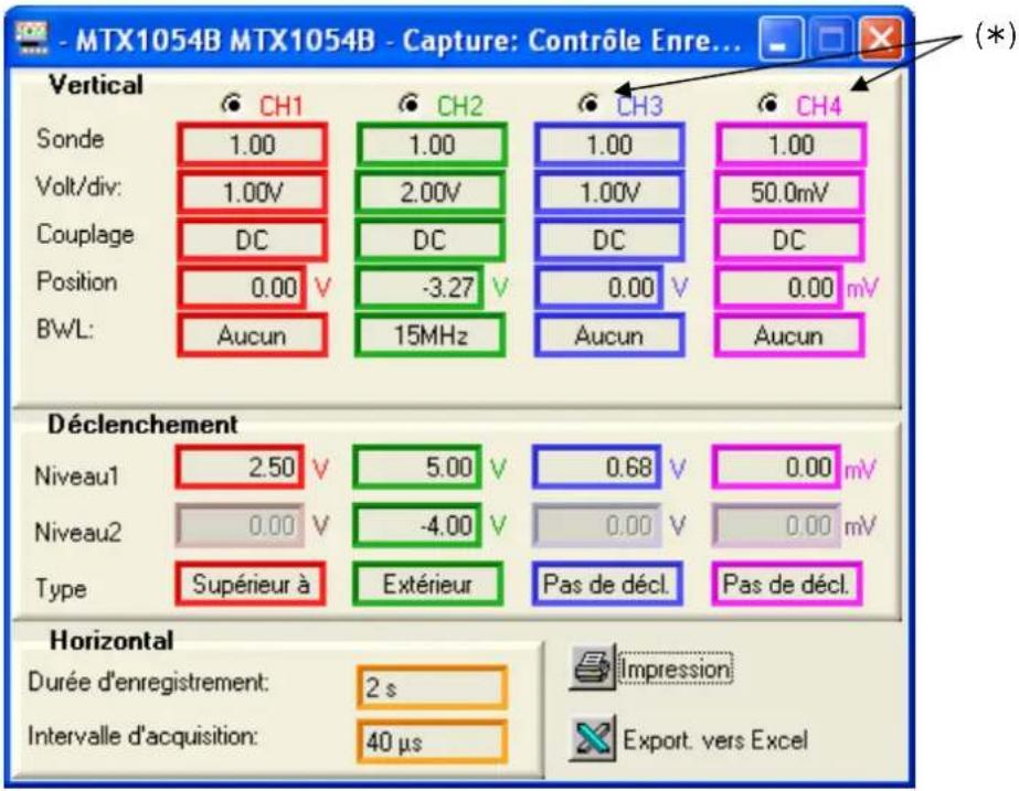 METRIX LX1600 - Panneau « Capture : Contrôle Enregistreur » - 1