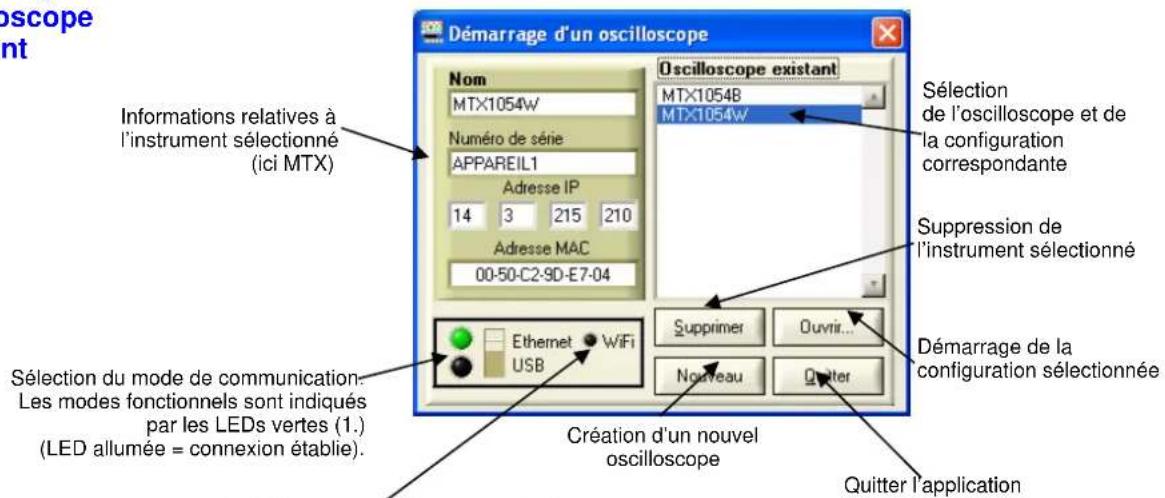 METRIX LX1600 - Démarrage d'un oscilloscope existant - 1