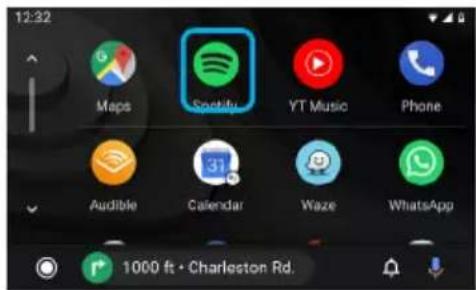 12:32 Maps Spotify YT Music Phone Audible Calendar Waze WhatsApp 1000 ft • Charleston Rd.