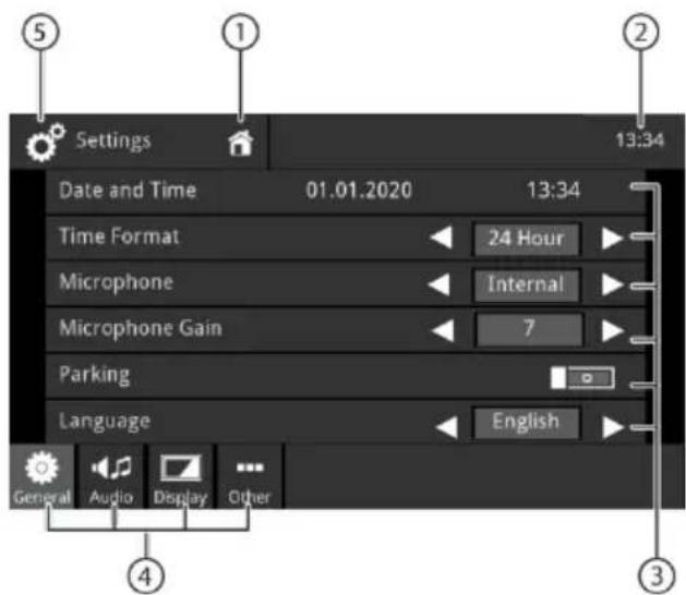 BLAUPUNKT Oslo 600 DAB - Abrir as configurações do sistema - 1