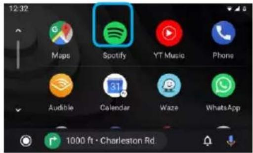 12:32 Maps Spotify YT Music Phone Audible Calendar Waze WhatsApp 1000 ft • Charleston Rd.