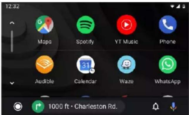 12:32 Maps Spotify YT Music Phone Audible Calendar Waze WhatsApp 1000 ft • Charleston Rd.