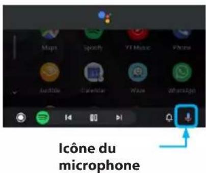 Maps Spotify YT Music Phone Audio Calendar Wave WhatsApp Icône du microphone