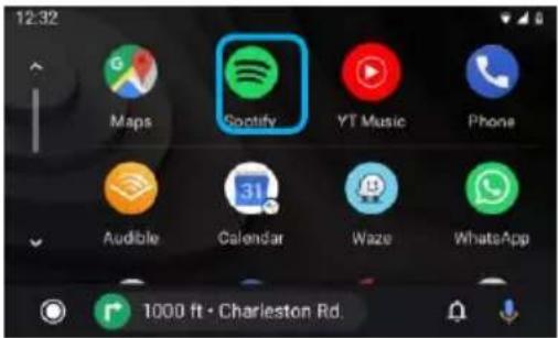 12:32 Maps Spotify YT Music Phone Audible Calendar Waze WhatsApp 1000 ft • Charleston Rd.