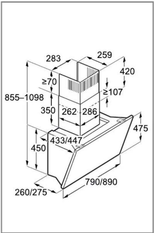 BOSCH DWK81AN60 - Dimensions de l'appareil - 1