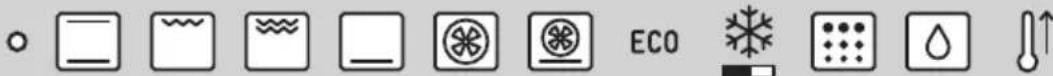 Row of icons representing environmental or ecological symbols including water, gas, and CO2