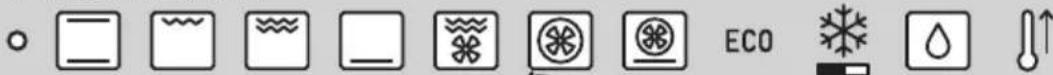 Row of icons representing environmental or safety symbols including water, gas, and CO2