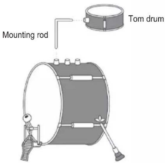 Mounting rod Tom drum