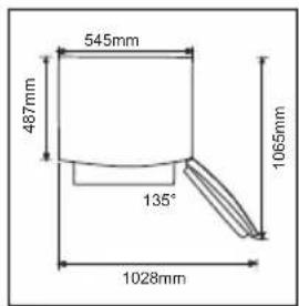545mm 487mm 135° 1028mm 1065mm