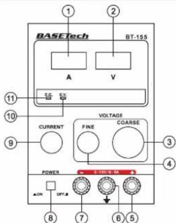 BASETECH BT-155 - Éléments de fonctionnement/commande - 1