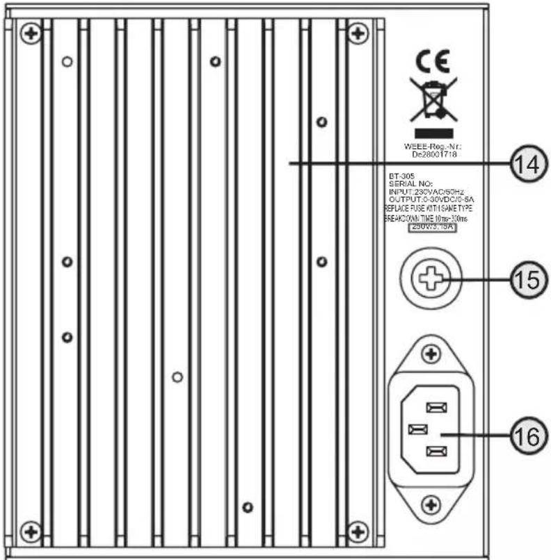BASETECH BT-305 - Contacts de raccordement et éléments de commande - 3