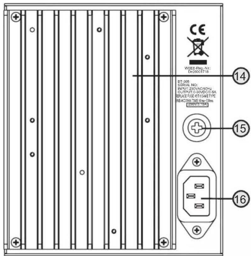 BASETECH BT-305 - Anschlusskontakte und Bedienelemente - 3