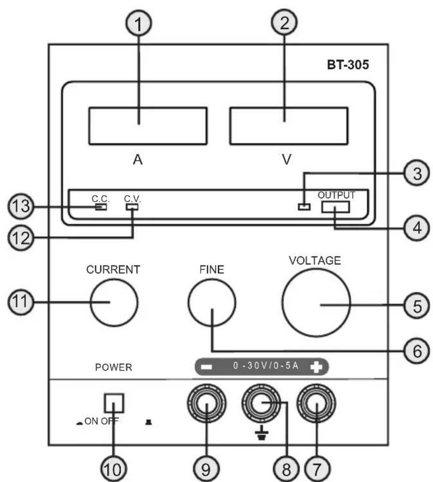 BASETECH BT-305 - Connection Contacts and Control Elements - 2