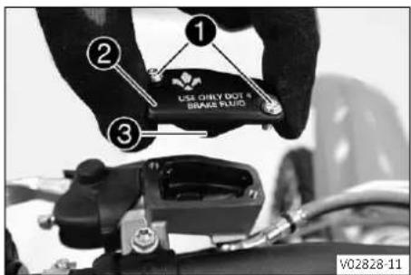 USE ONLY DOT A BRAKE FLUID V02828-11