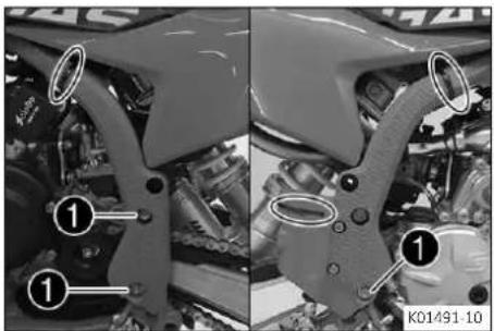 GasGas MC 50 (2024) - Monter la protection de cadre - 1