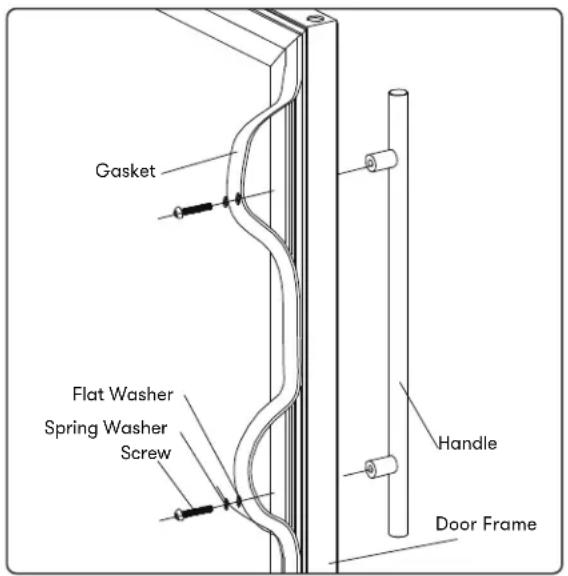 Zephyr Presrv PRB24F01BPG - Installing a Zephyr Optional Door Handle - 2