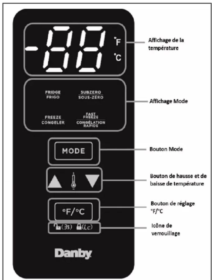 DANBY DUF140A1WDB - PANNEAU DE COMMANDE - 1