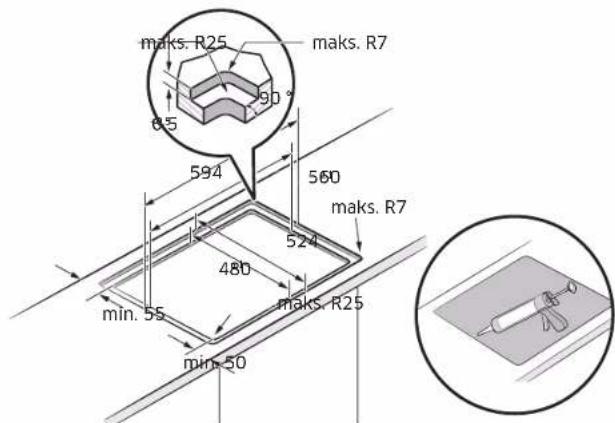 SAMSUNG NZ64B5045KK - Plīts virsmas uzstādīšana - 2