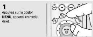 1 Appuyez sur la bouton MENU. apparsil en mode Arrêt.
