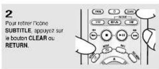 2 Pour retirer l'icône SUBTITLE, appuyez sur le bouton CLEAR ou RETURN.