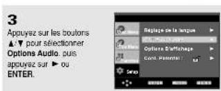 3 Appuyez sur les boutons ▲▼ pour sélectionner Options Audio, puis appuyez sur ▶ ou ENTER.