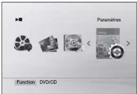 Paramètres Function DVD/CD