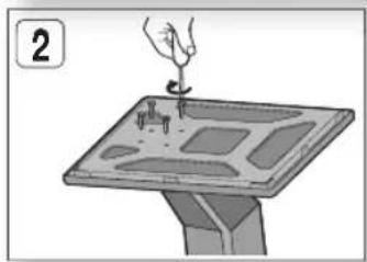 SAMSUNG HT-D555WK - Installing the Speakers on the Tallboy Stand - 2