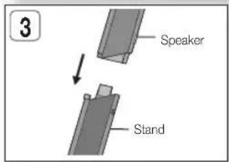 SAMSUNG HT-D555WK - Installing the Speakers on the Tallboy Stand - 3