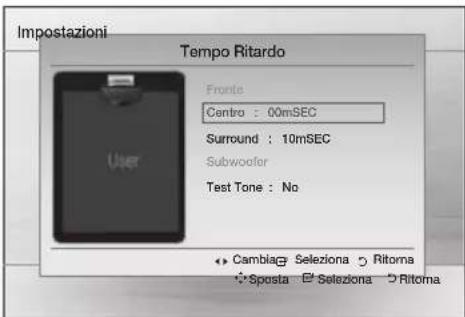 SAMSUNG HT-D555WK - Impostazione del ritardo dei diffusori - 1