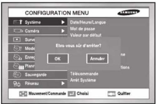 SAMSUNG SHR-2082P2 - Arrêt système - 1