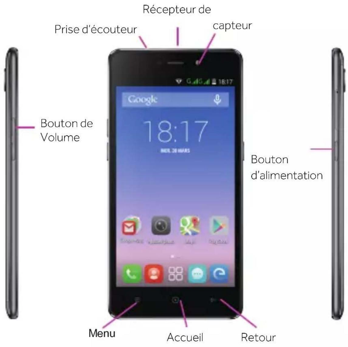 HAIER Leisure L55s - Apparence du téléphone et utilisations du - 1