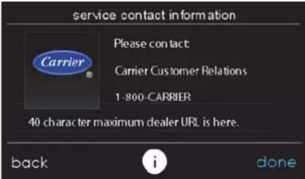 CARRIER Infinity SYSTXCCWIF01-B - Information sur le service d'entretien - 1