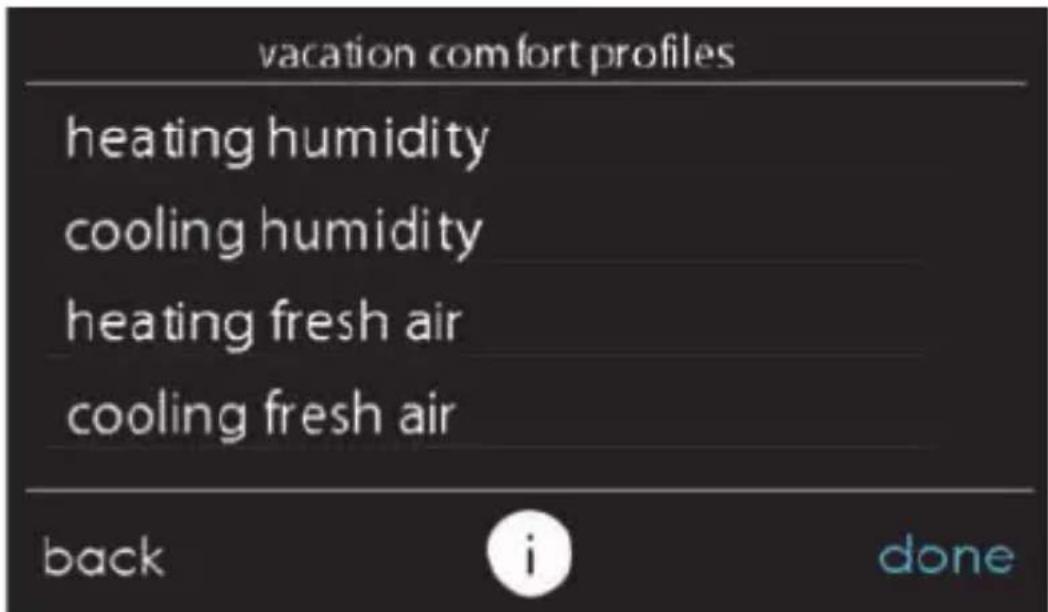 CARRIER Infinity SYSTXCCWIC01-B - Contrôle de l'humidité du profil de confort lorsque vous êtes en vacances - 1