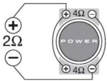 + 2Ω - + 4Ω - POWER + 4Ω -