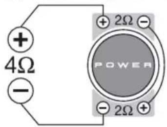 + 4Ω - + 2Ω - POWER - 2Ω +