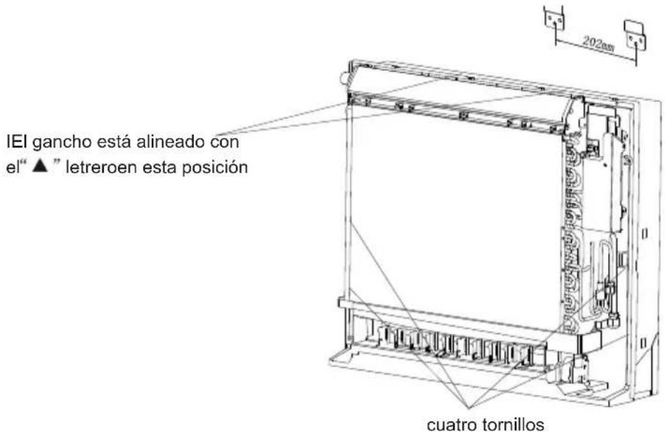 IEI gancho está alineado con el" ▲ " letreroen esta posición cuatro tornillos