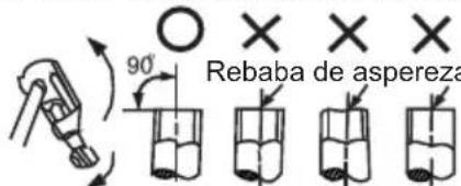 90° Rebaba de aspereza