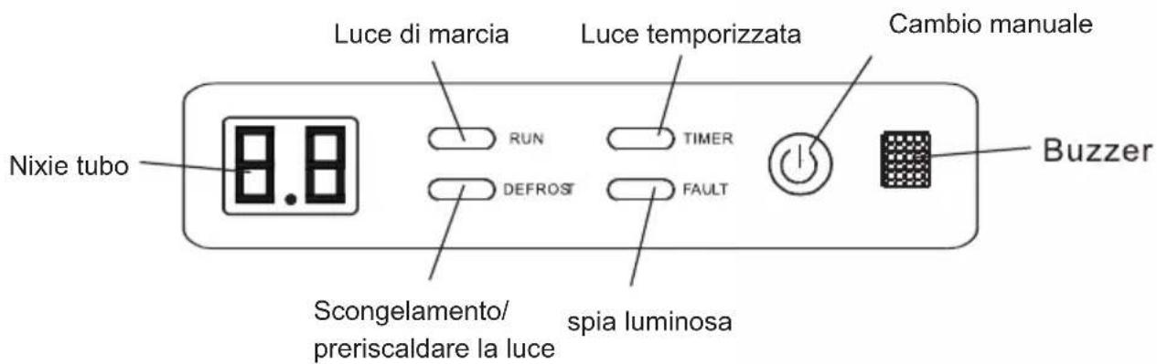 Nixie tubo 8.8 Luce di marcia RUN DEFROST Luce temporizzata TIMER FAULT spia luminosa Scongelamento/ preriscaldare la luce Cambio manuale Buzzer