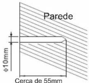 Parede φ10mm Cerca de 55mm
