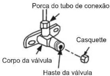 Porca do tubo de conexão Casquette Corpo da válvula Haste da válvula