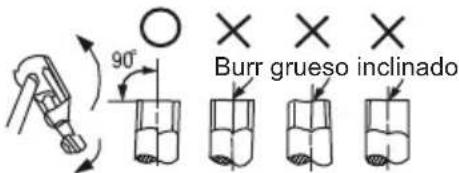 90° Burr grueso inclinado