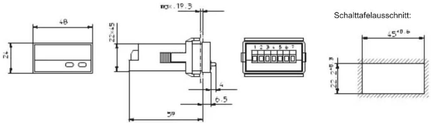 Kübler Codix 532 - Abmessungen Digitalanzeige - 1