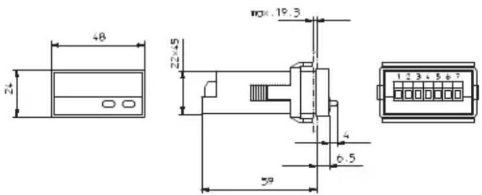 Kübler Codix 532 - Dimensiones del vizualidor digital - 1