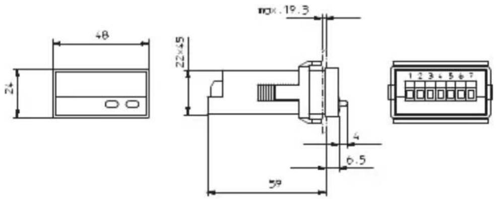 Kübler Codix 532 - Dimensiones del vizualidor digital - 1
