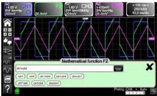 METRIX ScopiX IV OX 9304 - Fonction MATHEMATIQUE, à partir de l'écran - 2